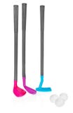 Mini golf set, toy for children, plastic golf stick and balls. royalty free stock images Mini golf set, toy for children, plastic golf stick and balls. royalty free stock images