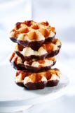 Mini waffles dipped in chocolate stock photos Mini waffles dipped in chocolate stock photos