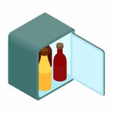 Minikoelkast isometrisch 3d pictogram vector illustratie Minikoelkast isometrisch 3d pictogram vector illustratie