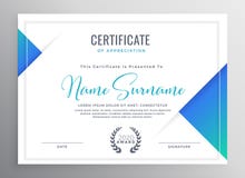 Minimal blue triangle certificate template design royalty free illustration Minimal blue triangle certificate template design royalty free illustration