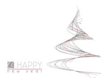 Minimal Happy New Year card with unusual Christmas tree. Template of minimal Happy New Year card with unusual Christmas tree of thin black, gray and red strips royalty free illustration Minimal Happy New Year card with unusual Christmas tree. Template of minimal Happy New Year card with unusual Christmas tree of thin black, gray and red strips royalty free illustration