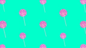 Minimal Motion art. Lollipop background Candy style