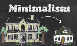 Minimalism - Live Meaningful with Less Stock Illustration Minimalism - Live Meaningful with Less Stock Illustration