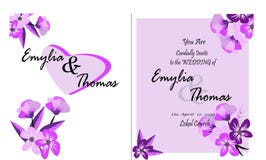 Minimalist floral wedding invitation card template design, tropical plants and flowers on white background royalty free illustration Minimalist floral wedding invitation card template design, tropical plants and flowers on white background royalty free illustration