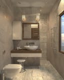 Minimalist modern bathroom 3d interior bathroom stock illustration Minimalist modern bathroom 3d interior bathroom stock illustration