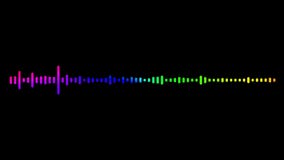 Minimalist Waveform Audio. Abstract gradient color sound waves background. 3D rendered looping animation