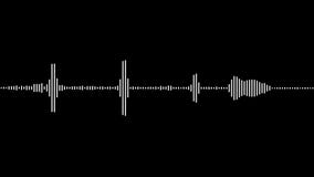 Minimalist waveform audio white on black background