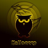 Glowing owl paper cut halloween design Stock Images Glowing owl paper cut halloween design Stock Images