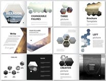The minimalistic vector illustration of the editable layout of square design bi fold covers design templates for royalty free illustration The minimalistic vector illustration of the editable layout of square design bi fold covers design templates for royalty free illustration