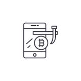 Mining with GPU linear icon concept. Mining with GPU line vector sign, symbol, illustration. stock illustration Mining with GPU linear icon concept. Mining with GPU line vector sign, symbol, illustration. stock illustration
