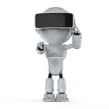 Minirobot met vrhoofdtelefoon stock illustratie Minirobot met vrhoofdtelefoon stock illustratie