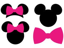 Minnie Mouse Mickey Mouse Head Bow EPS vector clipart cutting files. Plotter cut Silhouette Cameo Cricut Graphtec SVG vector clipart mouse mouses silhouettes