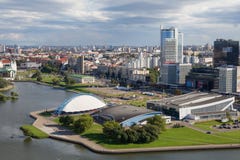 MINSK, BELARUS - 15 AOÛT 2016 : Vue aérienne de la partie du sud-ouest de Minsk photo stock MINSK, BELARUS - 15 AOÛT 2016 : Vue aérienne de la partie du sud-ouest de Minsk photo stock
