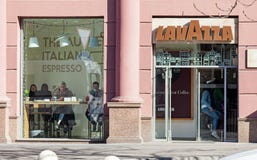 Minsk, Belarus, April 20, 2018: Lavazza coffe shop in Minsk City royalty free stock image Minsk, Belarus, April 20, 2018: Lavazza coffe shop in Minsk City royalty free stock image