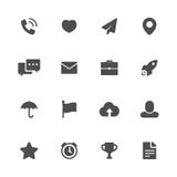 Miscellaneous and business objects flat gray icons set of 16 Stock Photography Miscellaneous and business objects flat gray icons set of 16 Stock Photography