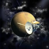 Misión de Cassini que pasa Marte ilustración del vector Misión de Cassini que pasa Marte ilustración del vector