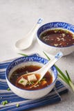 Miso polewka z tofu, szczypiorkami i sezamem, zdjęcia stock Miso polewka z tofu, szczypiorkami i sezamem, zdjęcia stock