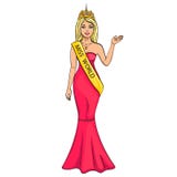 Miss the world of beauty. The girl, the winner of the contest of models. Vector, object on a white background vector illustration Miss the world of beauty. The girl, the winner of the contest of models. Vector, object on a white background vector illustration