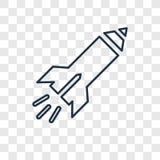 Missile concept vector linear icon isolated on transparent background, Missile concept transparency logo in outline style stock illustration Missile concept vector linear icon isolated on transparent background, Missile concept transparency logo in outline style stock illustration