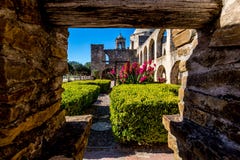 A missão espanhola ocidental velha histórica San Jose, fundado em 1720, parque nacional Imagens de Stock A missão espanhola ocidental velha histórica San Jose, fundado em 1720, parque nacional Imagens de Stock