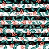 Misteltoes dispersou o teste padrão sem emenda do vetor em listras preto e branco ilustração royalty free Misteltoes dispersou o teste padrão sem emenda do vetor em listras preto e branco ilustração royalty free