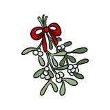Mistletoe branch hand drawn colorful sticker doodle royalty free illustration Mistletoe branch hand drawn colorful sticker doodle royalty free illustration