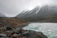 Hoeker Valley Ice Lake on a rain day, New Zealand