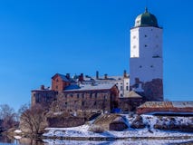 Mittelalterliches Schloss auf der Insel lizenzfreies stockfoto Mittelalterliches Schloss auf der Insel lizenzfreies stockfoto