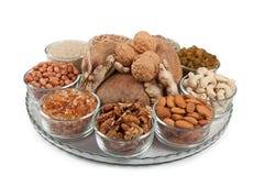Mixed Dry Fruits In Glass Bowl Royalty Free Stock Images