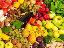 Mixed fruits and vegetables stock photos Mixed fruits and vegetables stock photos