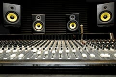 Mixing desk with speakers