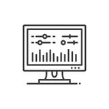 Mixing at recording studio - line design single isolated icon Stock Photo Mixing at recording studio - line design single isolated icon Stock Photo