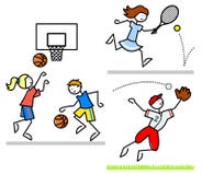 Miúdos dos desenhos animados dos esportes ilustração do vetor Miúdos dos desenhos animados dos esportes ilustração do vetor