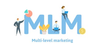MLM, vente de niveau multi Concept avec des mots-clés, des lettres, et des icônes Illustration plate de vecteur D'isolement sur l illustration de vecteur MLM, vente de niveau multi Concept avec des mots-clés, des lettres, et des icônes Illustration plate de vecteur D'isolement sur l illustration de vecteur