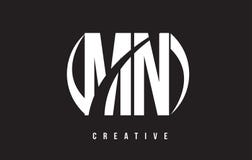 MN M N White Letter Logo Design with Black Background. royalty free illustration MN M N White Letter Logo Design with Black Background. royalty free illustration