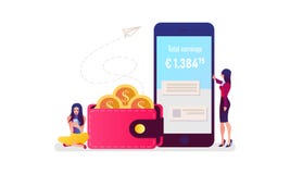 Mobiel betalingsconcept Online betalend rekeningen op tabletcomputer Vector illustratie royalty-vrije illustratie Mobiel betalingsconcept Online betalend rekeningen op tabletcomputer Vector illustratie royalty-vrije illustratie