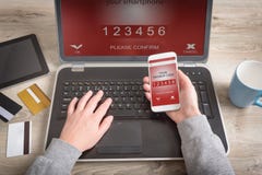Mobiele betaling met smartphone Stock Foto Mobiele betaling met smartphone Stock Foto