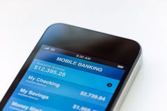 Mobile Banking On Apple Iphone Stock Image Mobile Banking On Apple Iphone Stock Image