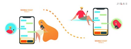 Mobile Chat - modern concept of the chat app royalty free illustration Mobile Chat - modern concept of the chat app royalty free illustration