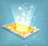 Mobile digital cyber data technology vector stock illustration Mobile digital cyber data technology vector stock illustration