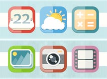 Mobile phone applications black icons set Stock Photo Mobile phone applications black icons set Stock Photo