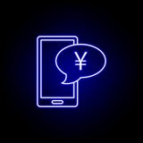 mobile phone bubble yuan icon in neon style. Element of finance illustration. Signs and symbols icon can be used for web, logo, royalty free illustration mobile phone bubble yuan icon in neon style. Element of finance illustration. Signs and symbols icon can be used for web, logo, royalty free illustration