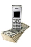 Mobile Phone On Dollars Royalty Free Stock Image