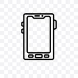 Mobile phone vector linear icon isolated on transparent background, Mobile phone transparency concept can be used for web and mobi stock illustration Mobile phone vector linear icon isolated on transparent background, Mobile phone transparency concept can be used for web and mobi stock illustration
