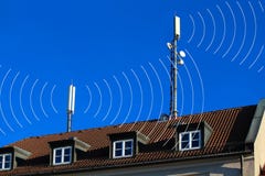 Mobile Phones Antennas With Circles Stock Image Mobile Phones Antennas With Circles Stock Image