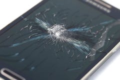 Mobile smartphone with broken screen on white backgroun royalty free stock photos Mobile smartphone with broken screen on white backgroun royalty free stock photos