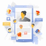 Mobile Social Networking Concept vector illustration Mobile Social Networking Concept vector illustration