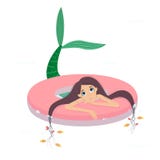Mermaid on the swimming circle vector illustration Mermaid on the swimming circle vector illustration