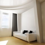 Mobilia bianca nell'interno moderno royalty illustrazione gratis Mobilia bianca nell'interno moderno royalty illustrazione gratis