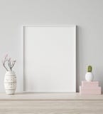 Mock up poster frame closeup in interior background, Scandinavian style stock photo Mock up poster frame closeup in interior background, Scandinavian style stock photo